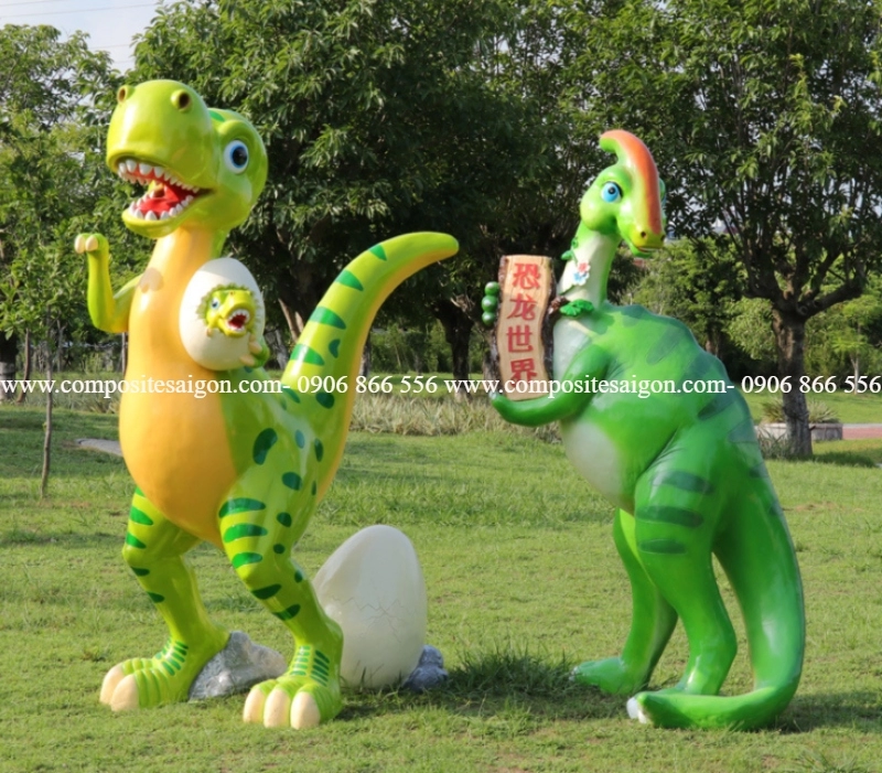 mo hinh bang composite dep 3 7460 - Mô hình khủng long trang trí công viên bằng nhựa composite cao 2500mm